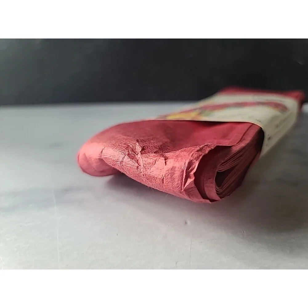 Plaid Shaper Paper Red Wire-Edged Paper Ribbon, Vintage READ